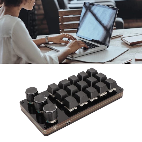 Mini tilpasset tastatur 15 taster 3 knotter programmerbar blå bryter Hot Swappable programmering makro tastatur for dataspill