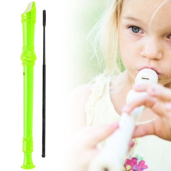 8‑Huls Klarinet ABS Transparent med Rengøringsstang Bærbar Diskantblæseinstrument Fluorescerende Grøn