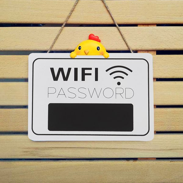 Högkvalitativ, kraftig WiFi-lösenordsskylt, tillverkad av nödställt, väderbitet trä för tidlös charm, funktionell inredning som förhöjer alla