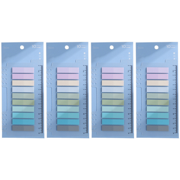 4-pack 800 st självhäftande indexflikar, transparenta