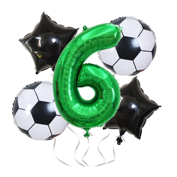 Fotball nummer femspiss stjerne folieballonger til bursdag