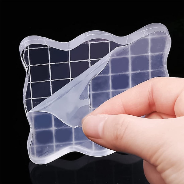 7 st Acrylic Stamp Block Blandade Storlekar Transparent Acrylic