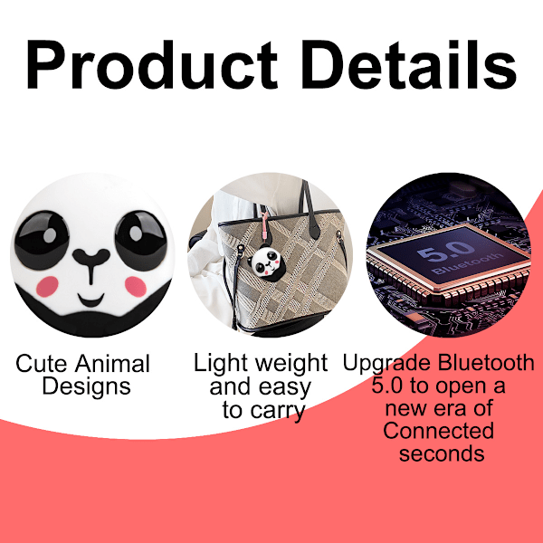 1 Bluetooth-kaiutin langaton söpö mini panda, porsas, pentu kannettava pieni stereo