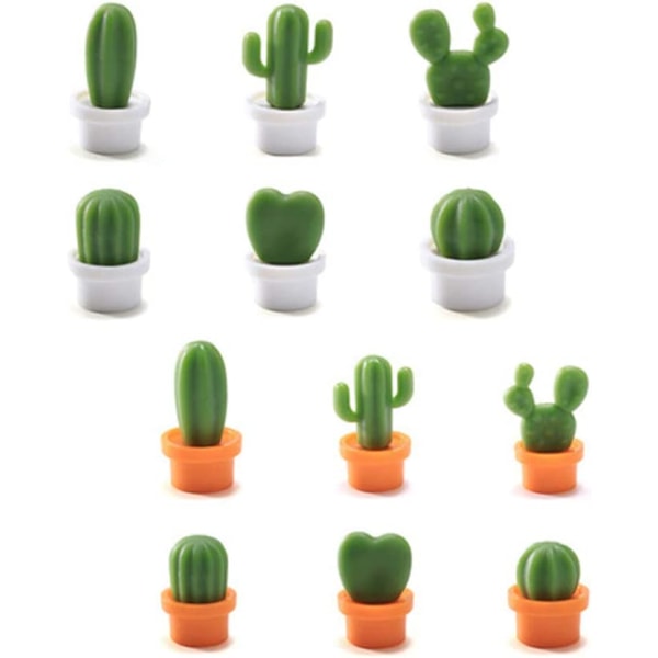 Lot de 12 Pièces Cactus Aimant 3D Frigo, Autocollant