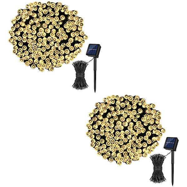 Aurinkokennovalosarja, yhteensä 46 jalkaa 2 pakkausta 50 LED-keijuvaloa