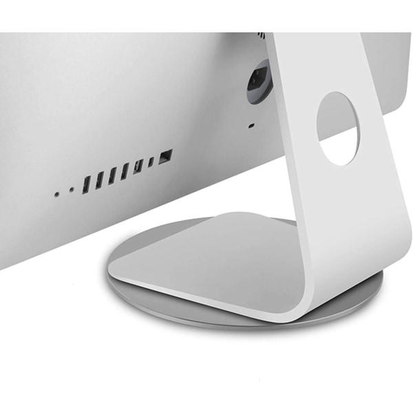 Base pivotante de monitor de rotation à 360°, support de plaque tournante pour écran d'ordinateur en alliage d'aluminium argenté, base