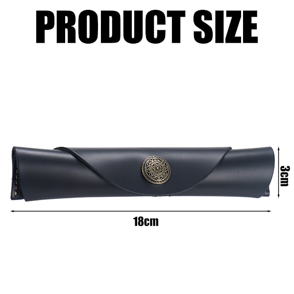 Vintage Håndlavet Læder Enkelt Pen Etui Holder Ko Hud Fyldepen Ærme Rulle Wrap Pen Pung