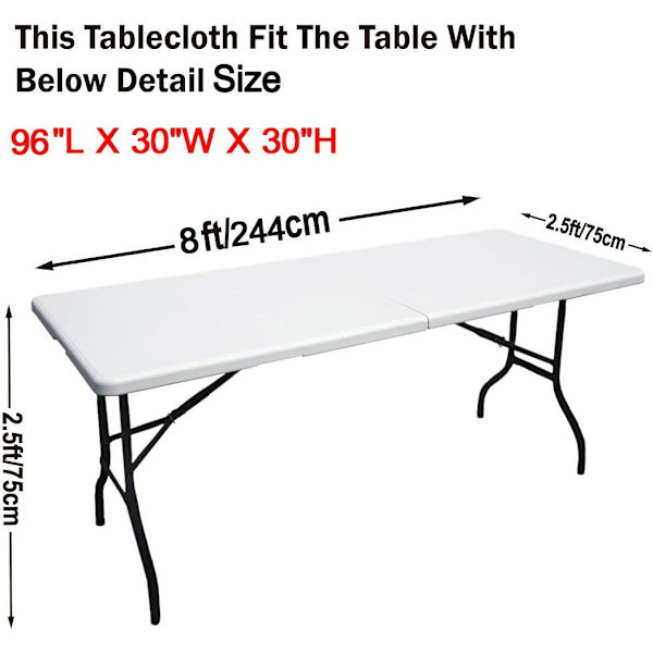 ABCCANOPY Spandex Duks for 4 fot Rektangulært Heimebord