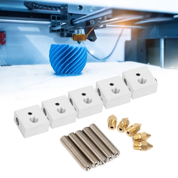 Aluminium Opvarmningsblok til Makerbot MK8 Hot End 3D Printer Dyses Halsrør Tilbehør