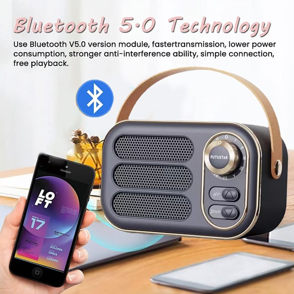 Retro Bluetooth-kaiutin, Vintage kannettava langaton Bluetooth-kaiutin
