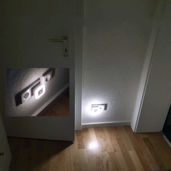 Sæt med 6 natlamper, Bevægelsessensor, LED, 40 lm, 0,5 W, Hvid