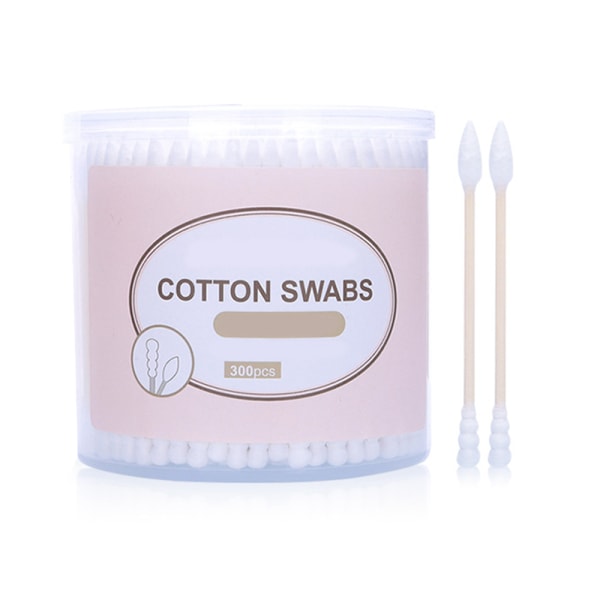 300 cotton swabs  ， Sturdy Bamboo Sticks with Thick Cotton,