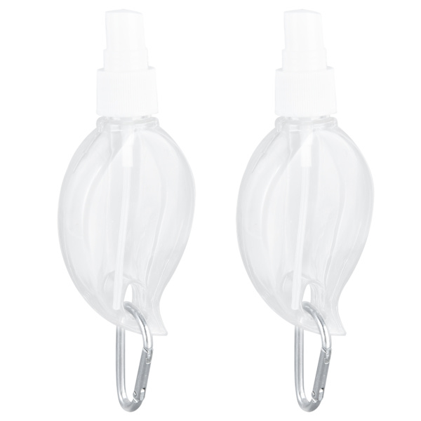 2 50 ml reseflaskor med nyckelring, bärbara, transparenta plastbehållare med lönnlöv, läckagesäkra