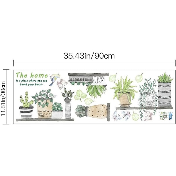 Selvklebende veggklistremerke plantepotte veggklistremerker DIY-klistremerker