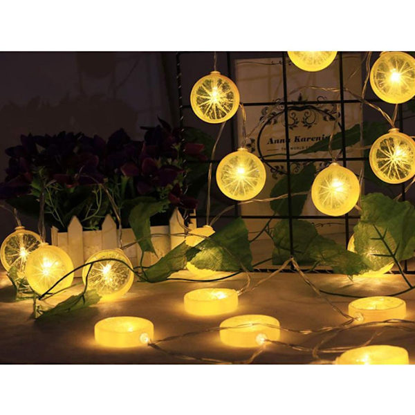 LED-lys Kæde med citroner - 3m 20 LED-pærer Dekoration