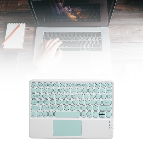 Bluetooth Tangentbord Pekplatta Rund Knapp Ergonomisk Design Stabil Anslutning 10in Grön