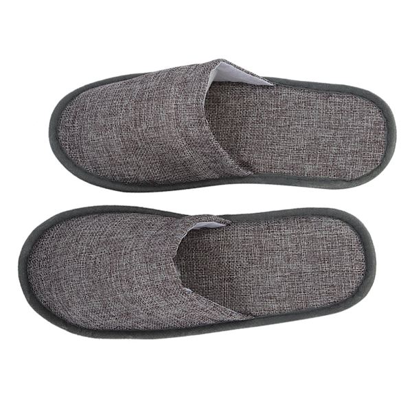 10 par engångstövlar för inomhusbruk, engångstövlar för hotell, reseslippers (grå)