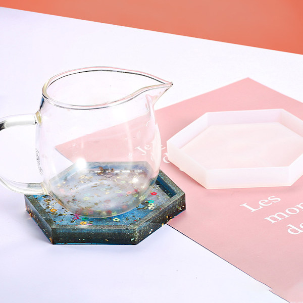 3 stk. Epoxy Resin Coaster Molds Trays Square Circle Hexagon