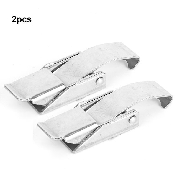 DK084A Hasp Låsbeslag Fjedrende Toggle Hasp til Sugfødere Jern Nikkelbelagt 2 stk