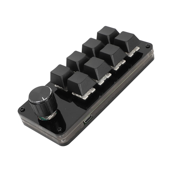 Mini 8-tasters tastatur med knap, tilpasselig program, hot-swappable blå switche, tastaturkabeladskillelse, makro, mekanisk tastatur