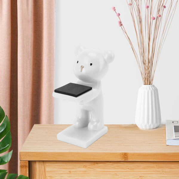Håndlavet tredimensionelt moderne stil harpiks ur display stand til hjemmekontor hvid
