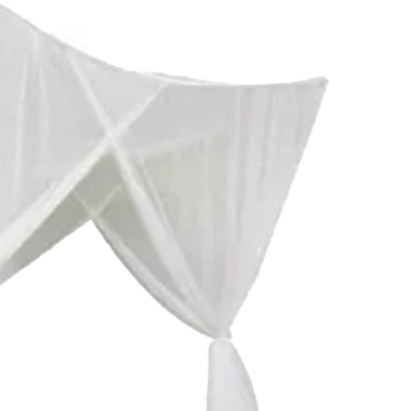 Fyrkantig sänghimmel i polyester, effektivt skydd, 4 hörnhimmel, hållbar för hemmet, vit