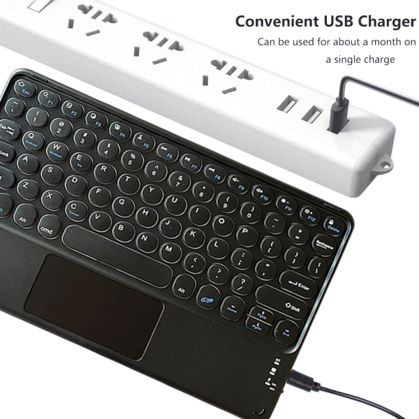 Bluetooth Keyboard Touch, langaton näppäimistö Ultra-ohut kannettava ohjauslevyllä, sisäänrakennettu ladattava akku - sininen color