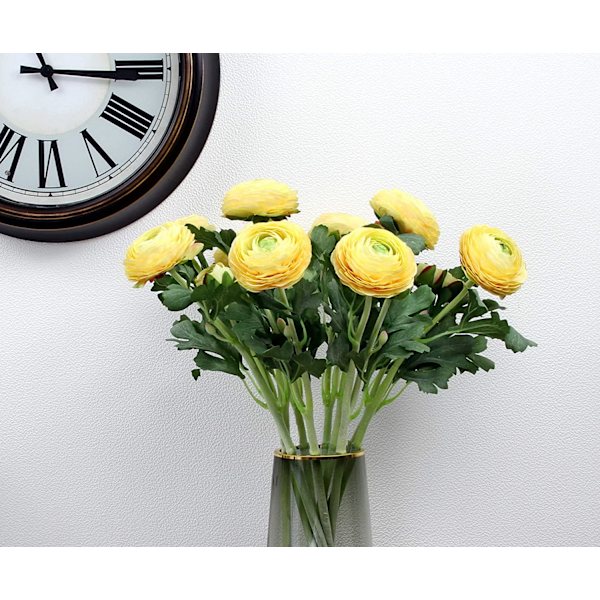 10 stk. kunstige blomster to-hovedede ranunkler