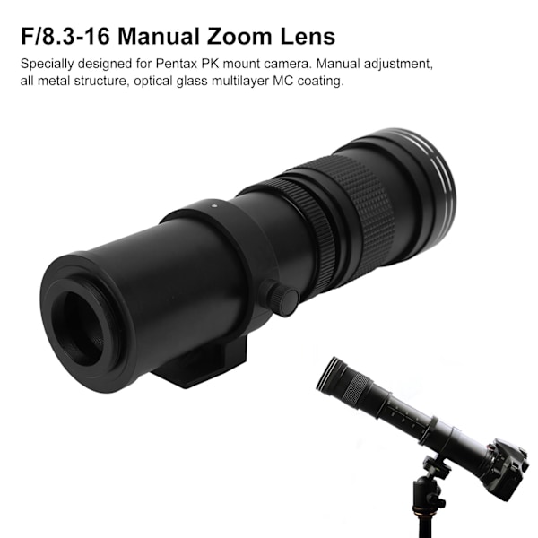 420‑800mm F/8.3‑16 Super Teleobjektiv Manuellt Zoomobjektiv för Pentax PK-fattningskamera