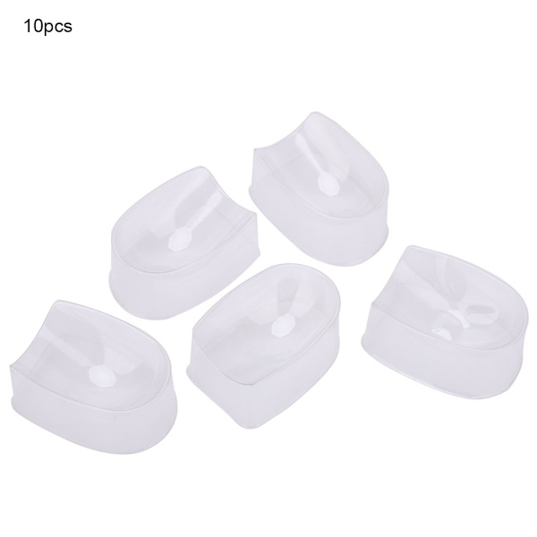 10 stk. gennemsigtige kant negle tips dip beholder smile linje negle dyppe pulver bakke manicure værktøj