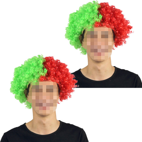 2st National Flag Short Curly Wig 2022 World Cup Short Curly