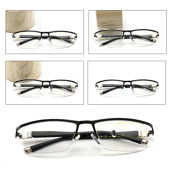 Unisex Miesten ja Naisten Kannettava Kevyt Monitehoinen Luku- ja Presbyopia-Lasit (150 Astetta)