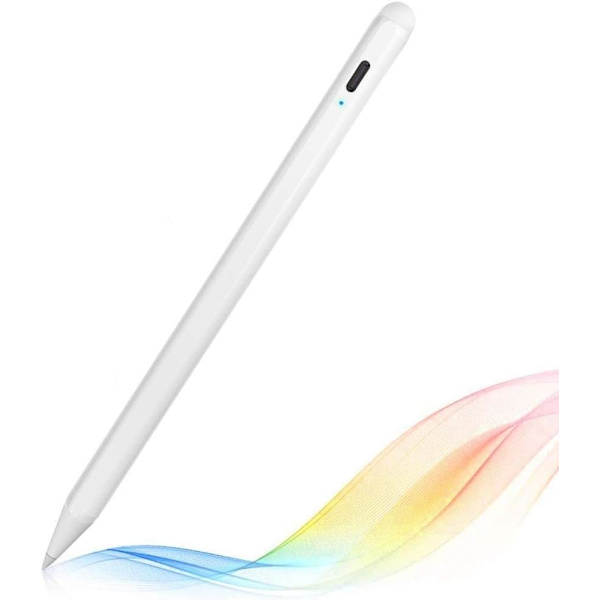 Stylus-penn for iPad-berøringsskjermer, digital blyant, kapasitiv penn 1,0 mm nib Active Stylus-penn med håndflateavvisning for 2018-2020 Apple iPad Pro/Pro