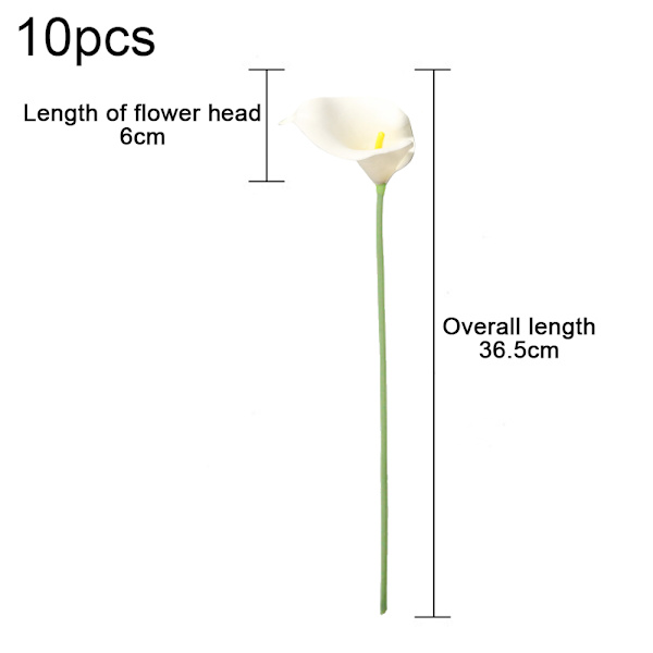 Calla Lily 10 stk. Kunstige Blomsterbuket til Bryllup Brud