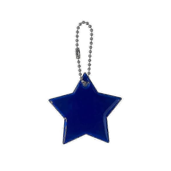 10x/sæt Kreative Refleksnøgleringe Reflekterende Stjerner Sikre Refleksnøgleringe Royal Blue