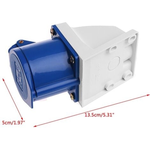 1 stk. 32 Amp 3-polet industriel strømstik 220v-250 Volt Vandtæt IP44 2P+E 32A