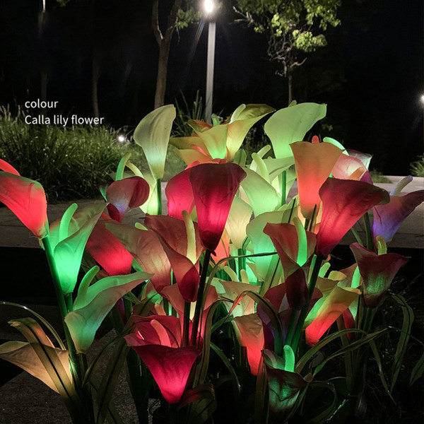 4-pakning med 16 LED solcelledrevne hagelys, Calla-lys, for hage,