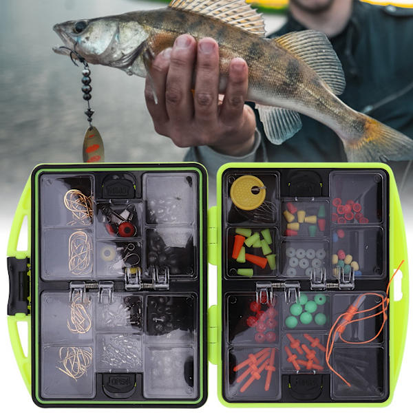 184PCS 24 sorters fisketillbehörssats Surf Casting Lure Swivel Box Hook Tackle Tool
