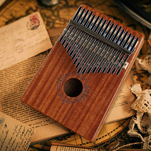 17-tangenters kalimba tummepiano; stämningshammare, fingeröverdrag, tangent