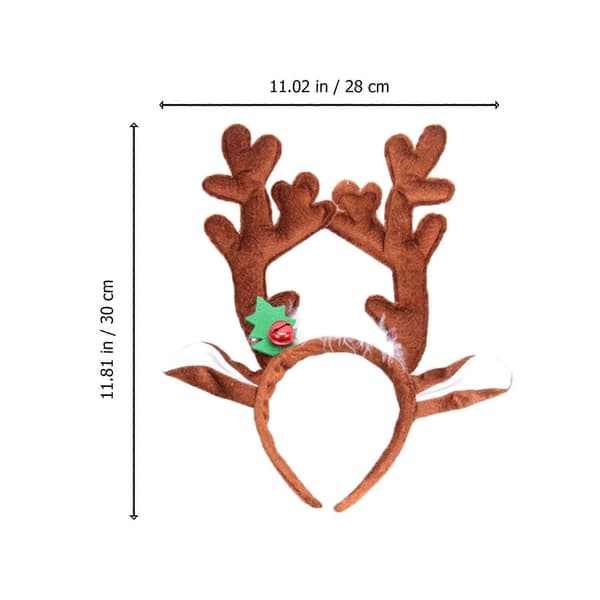 Hårband med renhorn för juldräkt 2-pack Light Brown