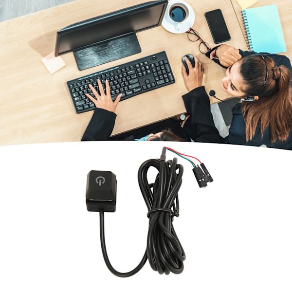 PC tænd/sluk-knap forlængerledning Ekstern fleksibilitet PC tænd/sluk-knap Strømforsyningskontrol adapterkabel Computer vært knap 1,65 meter/5,4 fod