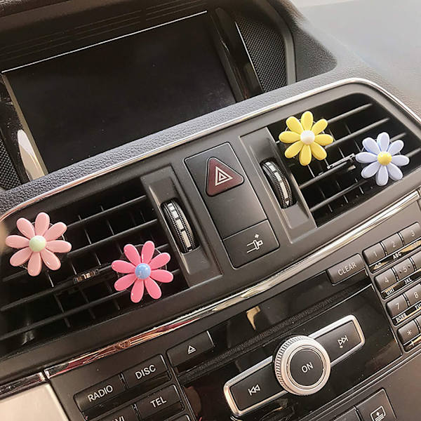 4 st charmiga tusensköna blommor bil luftventilationsklämmor bil
