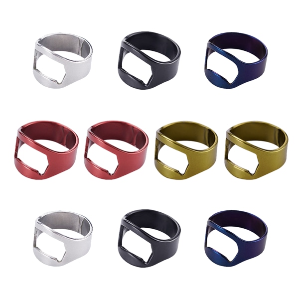 10 st Ring i rostfritt stål Ölflasköppnare Färgglad Finger