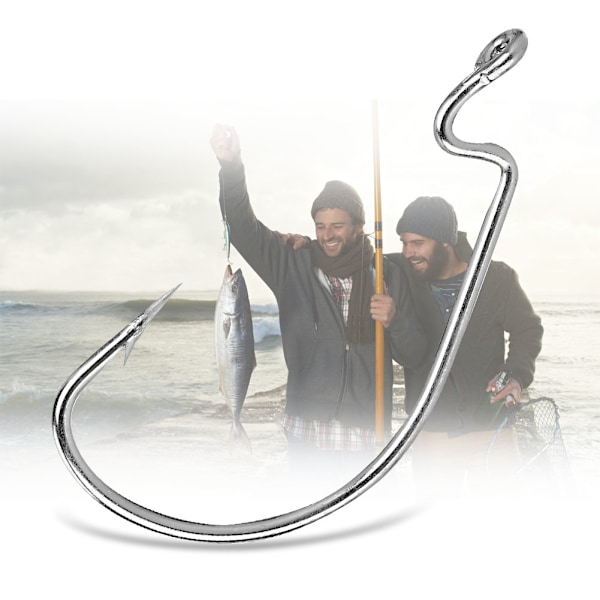 20PCS Offset Fiske krok Crank Worm Svart Nikkel Fiskeutstyr Verktøy 3/0