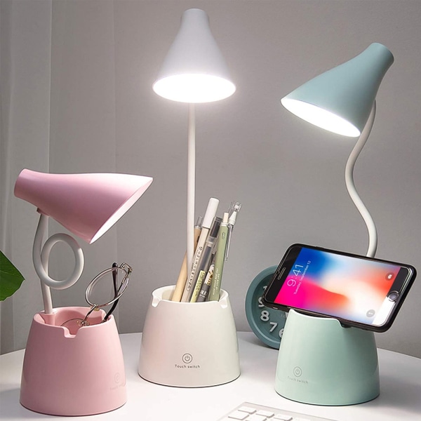 Skrivebordslampe LED, skrivebordslamper med 3 lysmoduser og trinnløs dimming