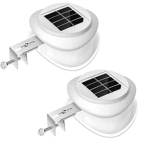 Solar Gutter Lights Outdoor 2 Pack, 9 LED Deck Fence Lights