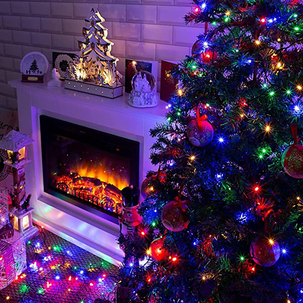 Ljusa 200 LED julslingor, 75 FT Anslutningsbar vattenp Multicolor 200 LED