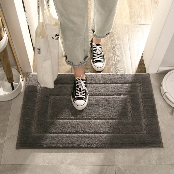 Fortykkede grå badeværelsesabsorberende gulvmåtter, toiletmåtter, toilet skridsikre måtter, husholdningstæpper 50*80cm