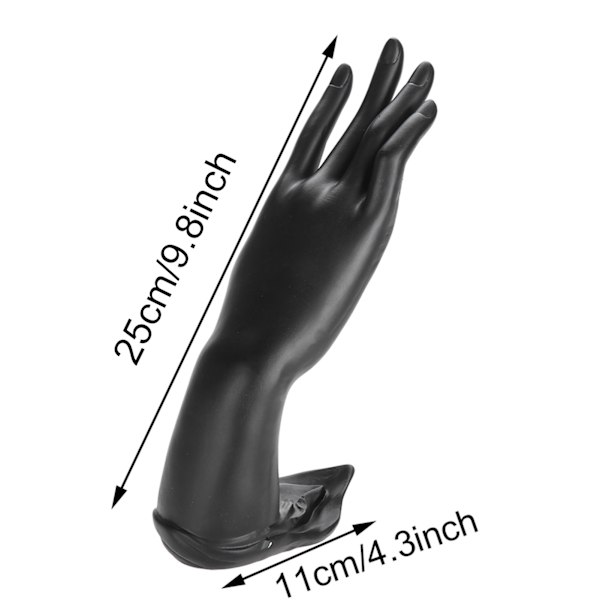 Resin Mannequin Hånd Finger Smykker Ring Armbånd Display Holder Stativ (Resin Sort)