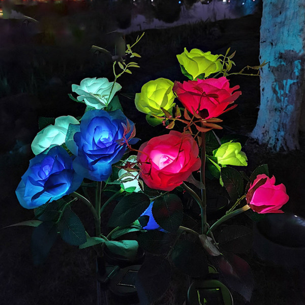 4PACK Solar Lights med Rose Flowers Lights, landskapsdekor f